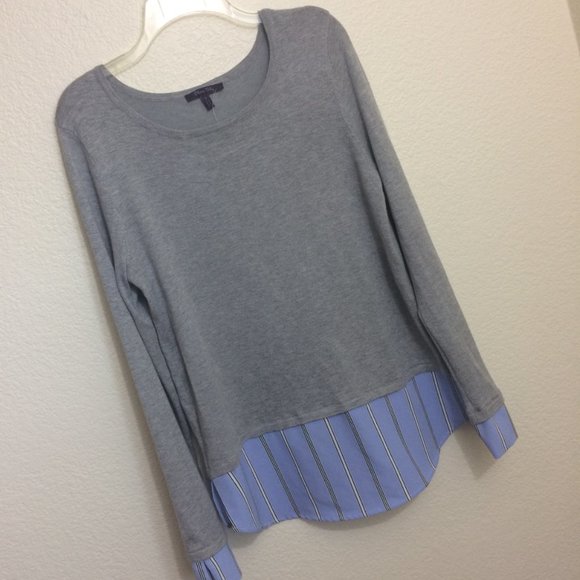 Olivia Sky Womens Large Mixed Media Knit Sweater - Picture 2 of 9